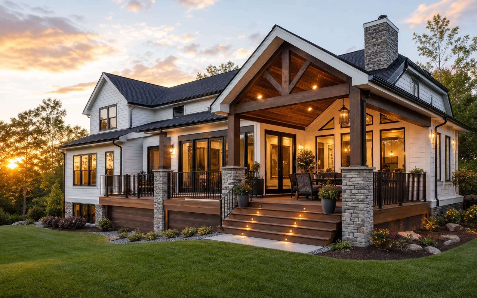 Exterior renovation and covered deck by Evolve Contractors LLC